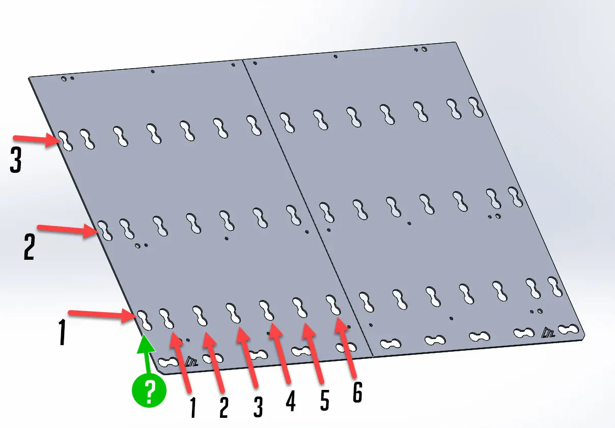 Diagram of the Jeep Wrangler 4xe M.A.S.S. platform with a 6 by 3 mounting pattern