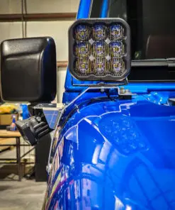 Alternative view of Jeep Wrangler 392 and Gladiator Mojave A-Pillar Light and Antenna Brackets