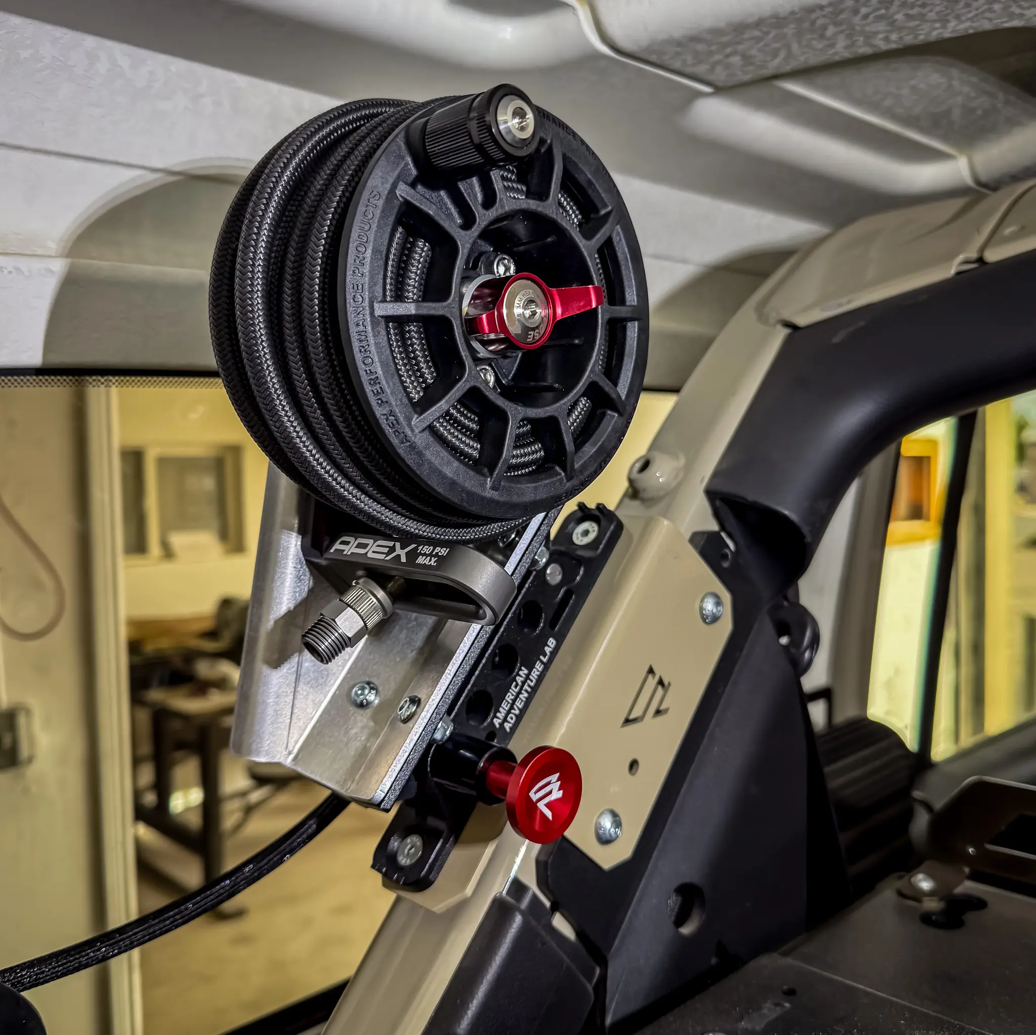 Jeep JLU Apex Compact Reel System (CRS) Rear Roll Cage Quick-Release Mount