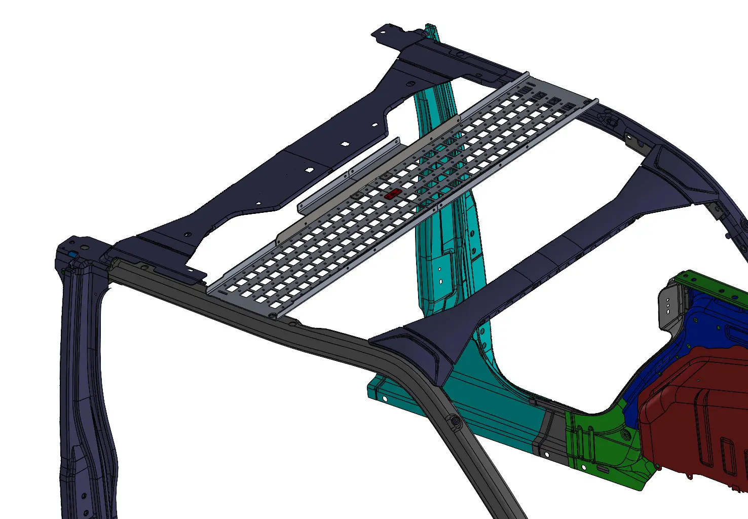 2018 – 2023 Jeep Wrangler JLU and Jeep Gladiator JT Rear Overhead MOLLE Shelf - Textured Black - Image 2