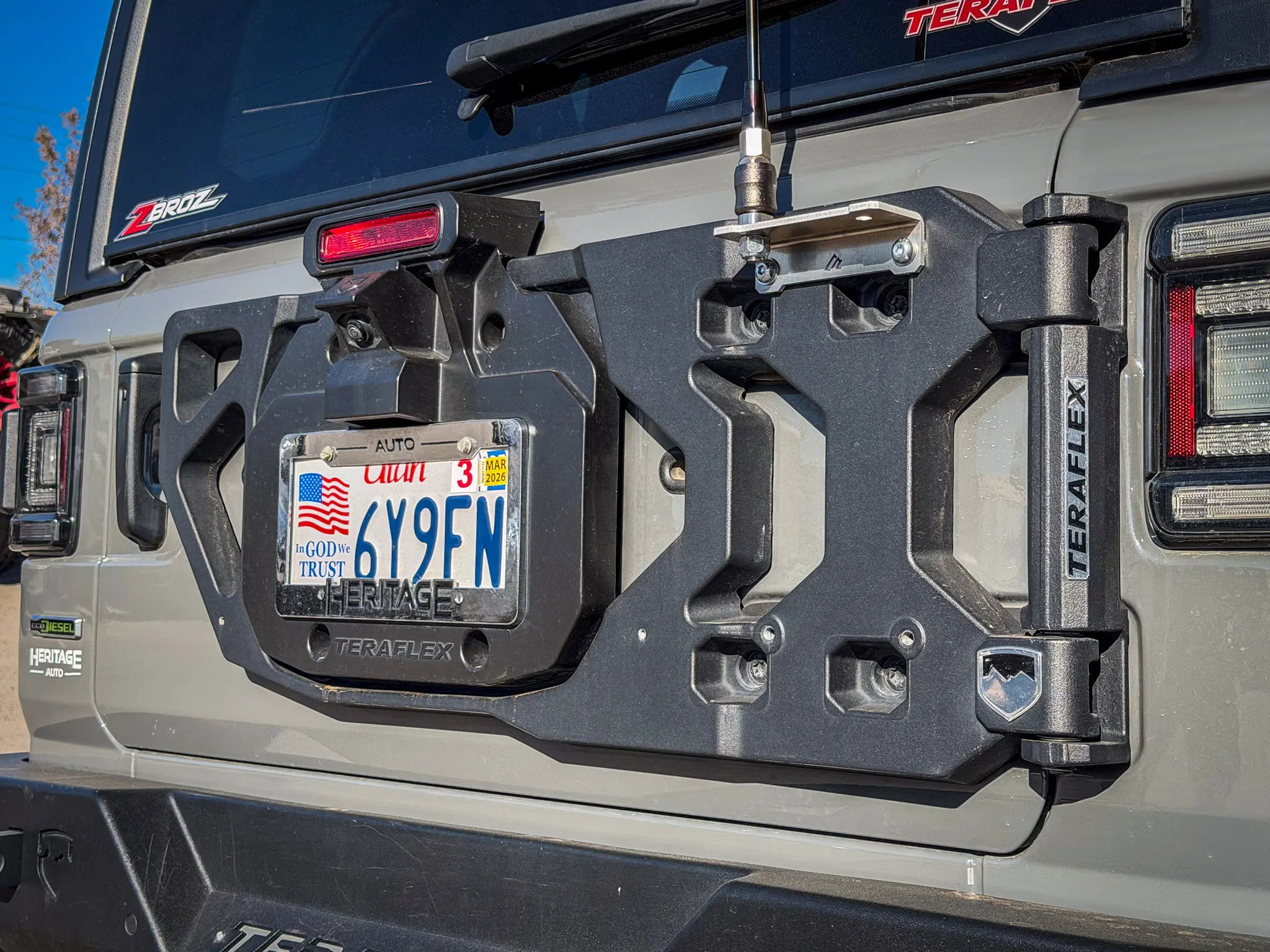 Jeep Wrangler JL Whip or Bracket for Teraflex Alpha HD Tire Carrier - Image 5