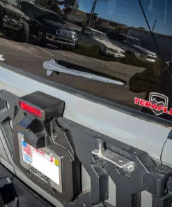 Alternative view of Jeep Wrangler JL Whip and Comms Antenna Bracket for Teraflex Alpha HD Tire Carrier