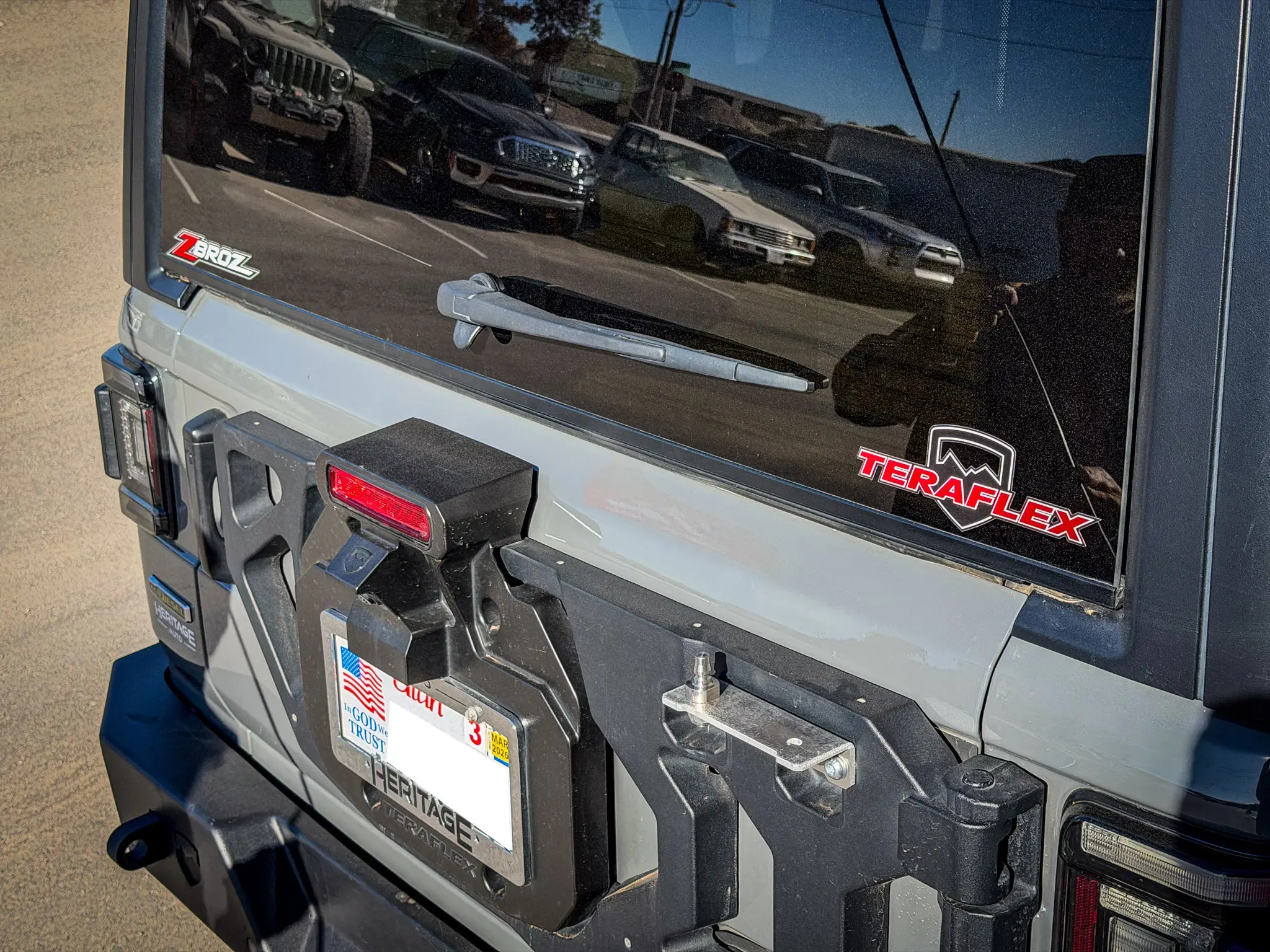 Jeep Wrangler JL Whip or Bracket for Teraflex Alpha HD Tire Carrier - Image 2