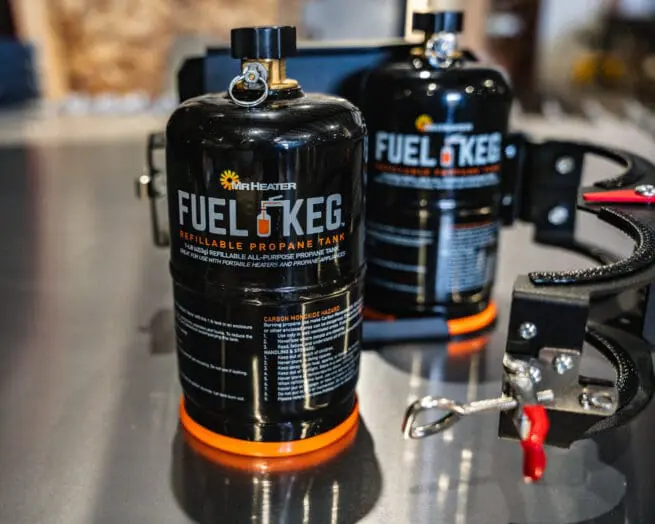 Dual 1LB Propane Kit - Mount + Cylinders - American Adventure Lab