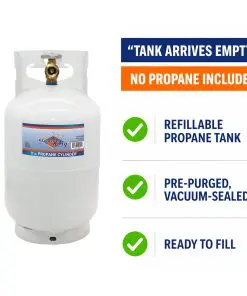 Flame King steel 10 lb propane tank product features