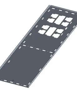 CAD rendering of the F-150 BASE full-length center tray with front PACKOUT cutouts