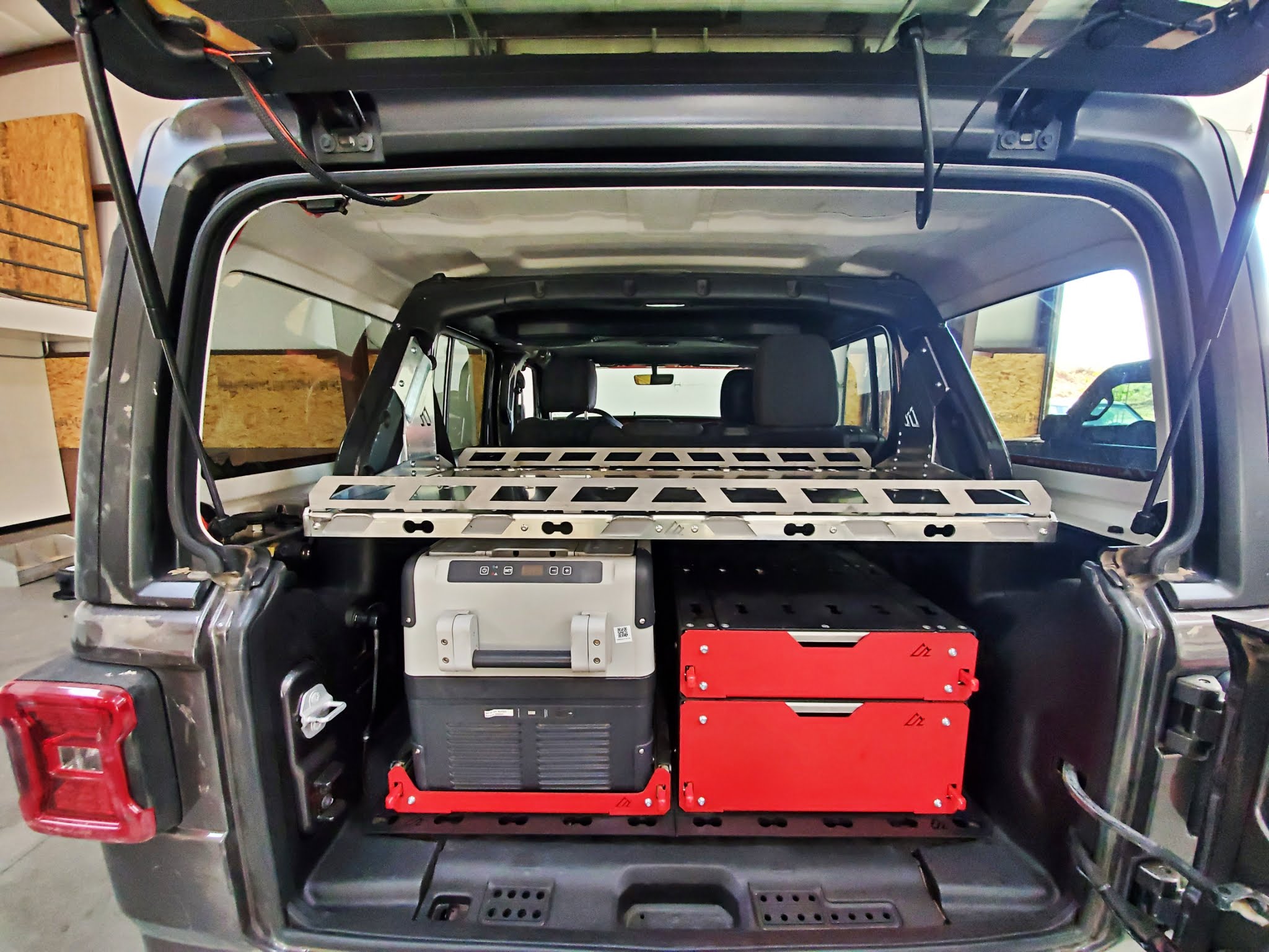 Auto Trunk Interior Metal Rack Storage Shelves For 2018 2019 Jeep Wrangler JL 