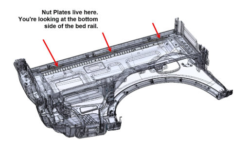 Ford Ranger Bolt-In Bed Rail Nut Plate Set - Image 8