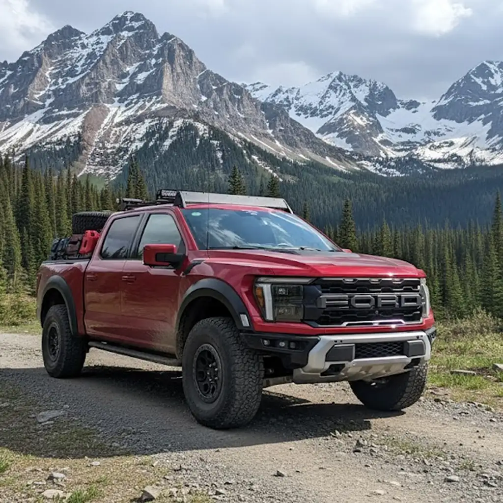 Ford F-150 equipped with modular bed rack and cargo accessories